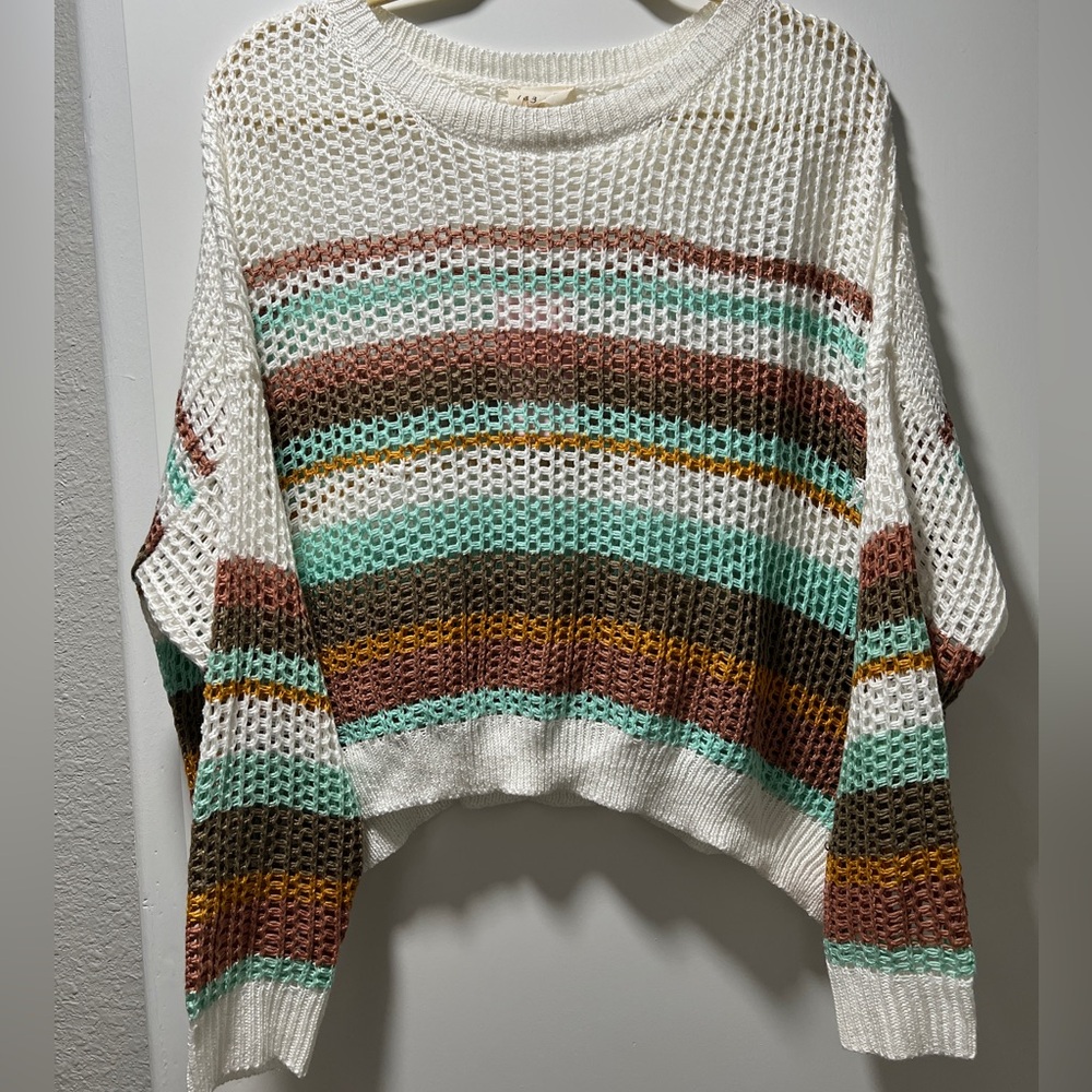 Striped Multicolor Knit Sweater NWT